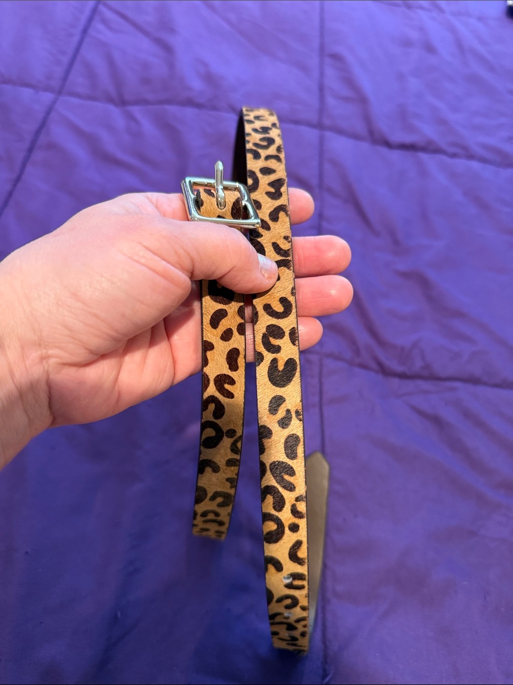 Target Leopard Print Skinny Belt - Tan and Black